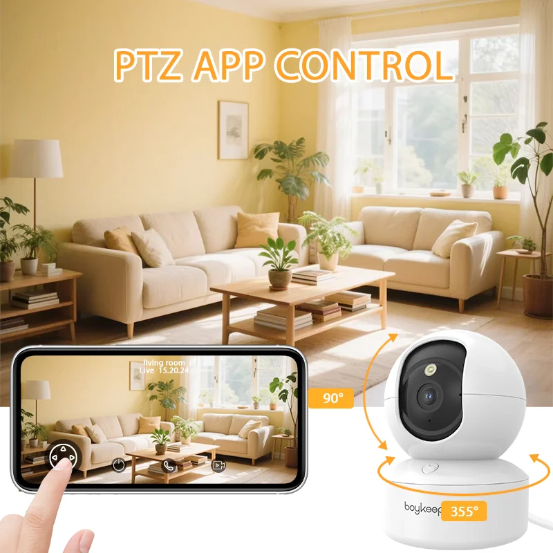 BoyKeep 2PCS Upgrade Camera Pet & Baby Surveillance Motion Capture 5G/2.4GHz, View Remotely 360° Night Vision Pan & Tilt 2-Way A