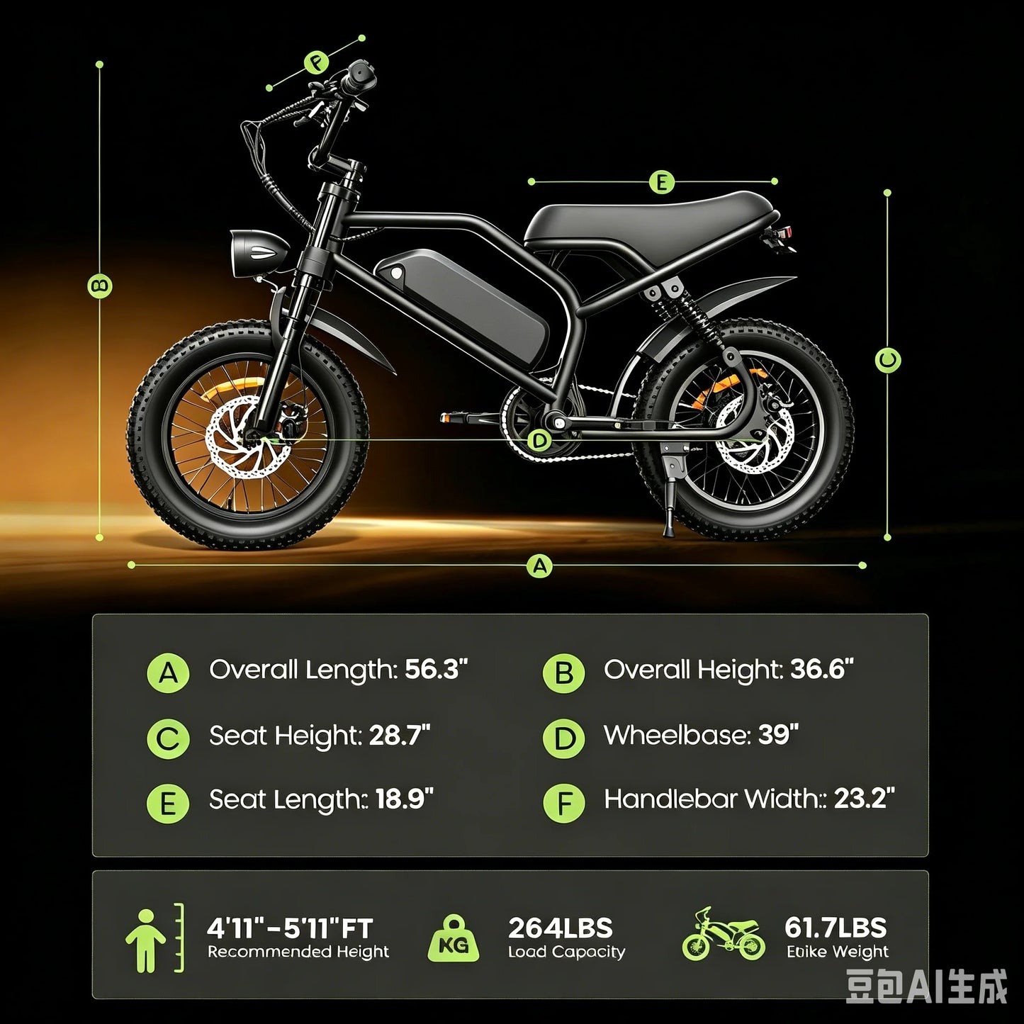 Spacewalk 16" Electric Bike for Adults/Teens, Peak 1500W & 65 Miles Long Range, 48V 15.6Ah Battery, Up to 28Mph, Full Suspension Fat Tire All-Terrain EBike on Mountains,Snow,Sand