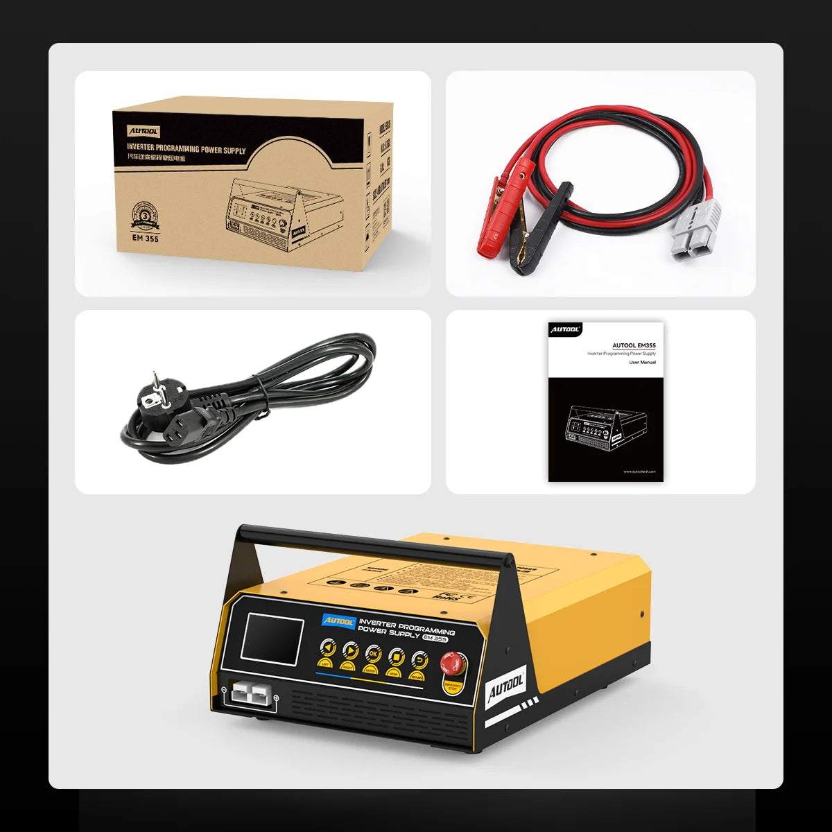 AUTOOL EM355 Auto Reprogramming Tool Car Fast Charging Inverter Programming Power Supply & Charger Regulator Voltage Transformer