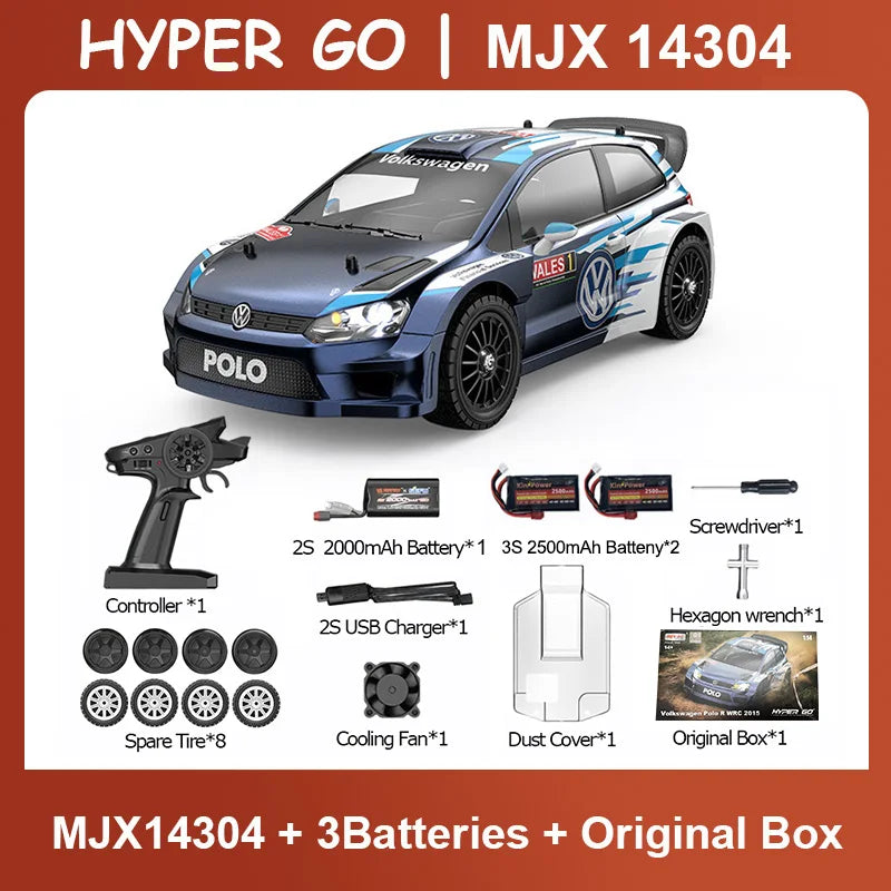HYPER GO RC MJX 14304 14303 14302 High Speed Drift Car  With Gyroscope - Electric Toy for Kids Volkswagen Racing Gift