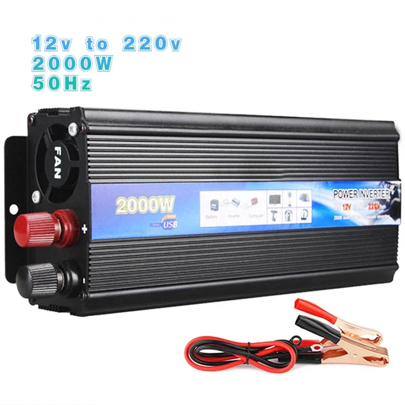 12V/24V DC To AC 220V Power Inverter Car Inverter Voltage Converter 2000W/3000W with USB Car Charger for Auto Home