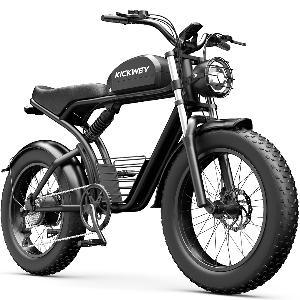 KICKWEY K7 Electric Bike, 3000W Off-Road Electric Bicycle, Full Suspension E-Bike, 20" Fat Tire All-Terrain Electric Dirt Bike