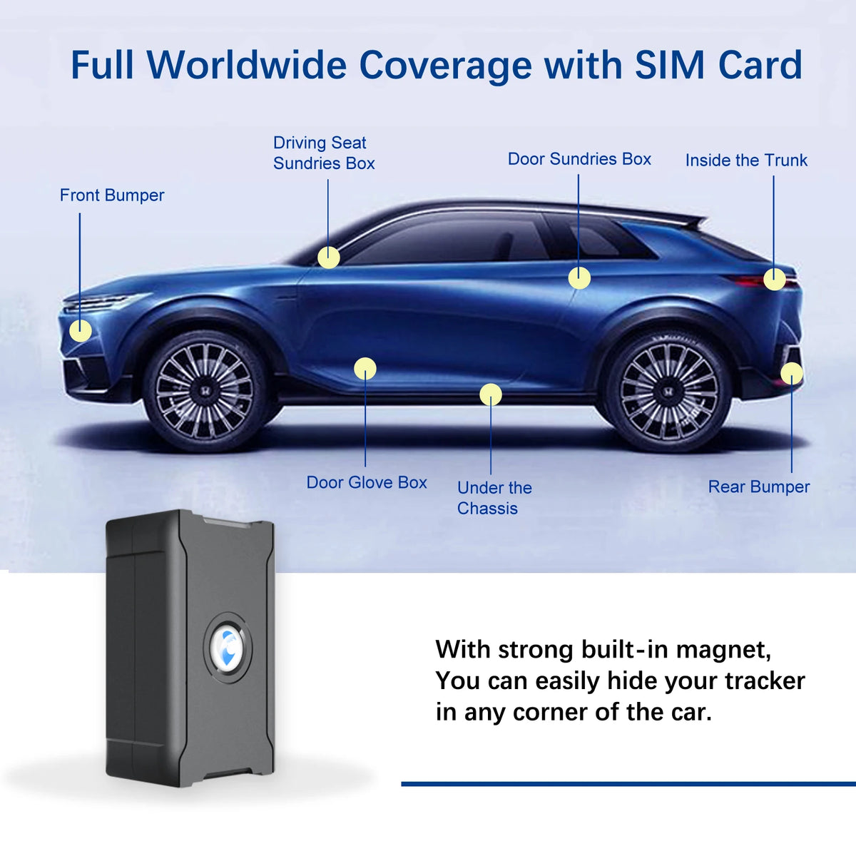 ‌15 Days Battery Vehicle GPS Tracker Anti-Theft Tracking Locator with Service Fee for Truck/Car/Moto/Luggage Security Protection