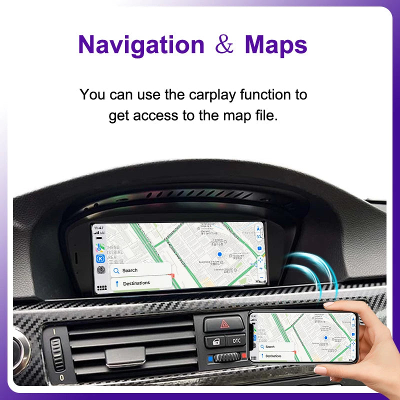 AUTOTOP 8.8" Wireless CarPlay Android Auto Car Multimedia Display for BMW 3 Series E90 E91 E92 E93 5 Series E60 E61 Touch Screen