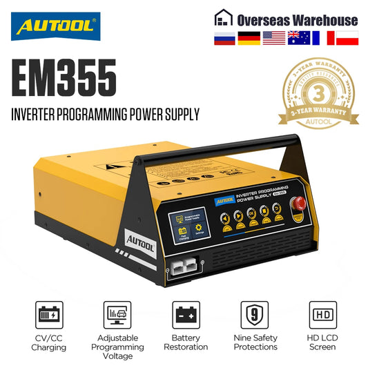 AUTOOL EM355 Auto Reprogramming Tool Car Fast Charging Inverter Programming Power Supply & Charger Regulator Voltage Transformer