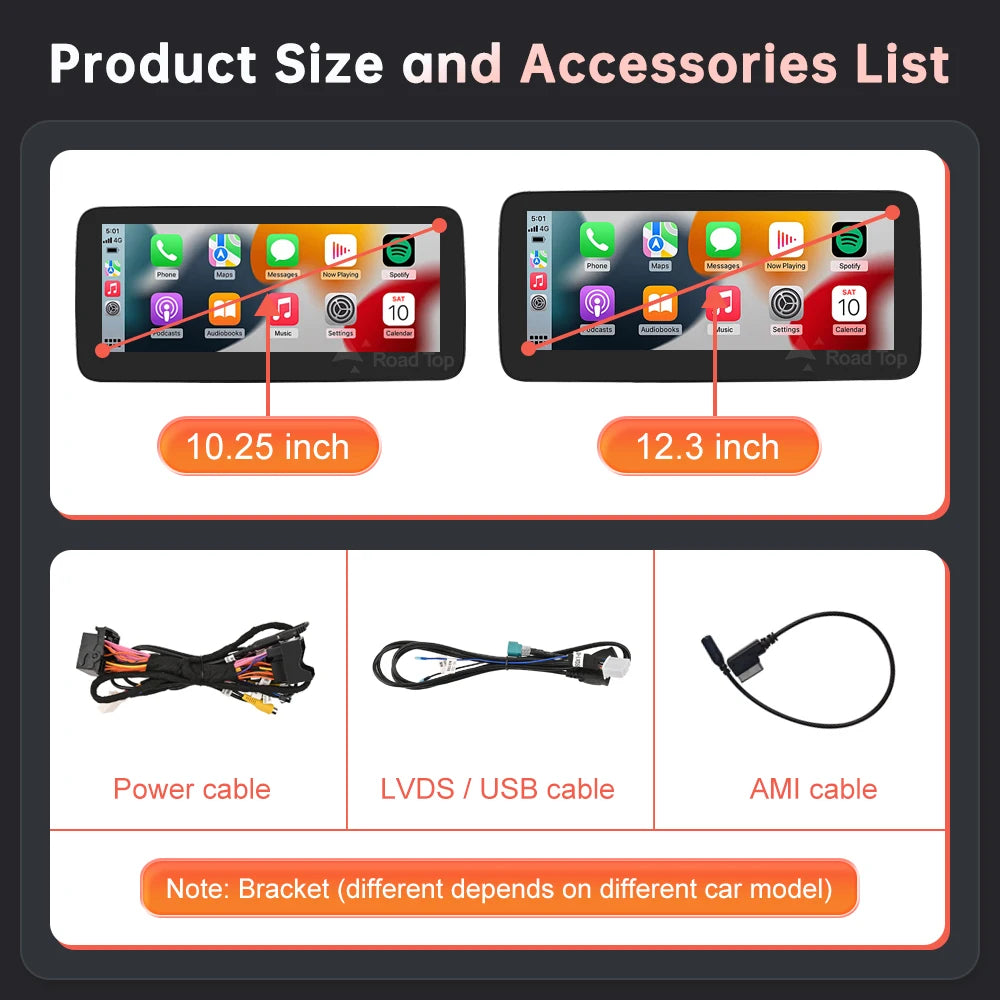 RoadTop Wireless CarPlay Android Auto Car Multimedia Linux Touch Screen for Mercedes Benz A B CLA GLA W176 W246 2013-2015 NTG4.5