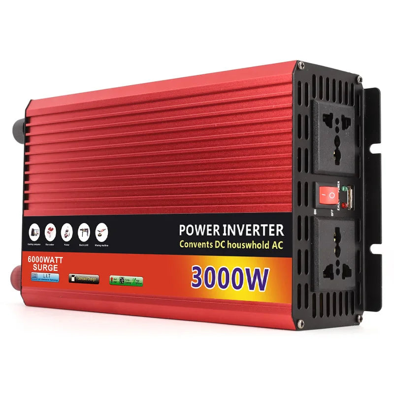 12V/24V DC To AC 220V Power Inverter Car Inverter Voltage Converter 2000W/3000W with USB Car Charger for Auto Home