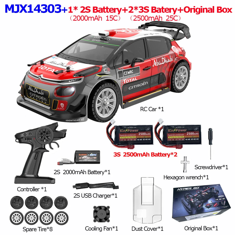 HYPER GO RC MJX 14304 14303 14302 High Speed Drift Car  With Gyroscope - Electric Toy for Kids Volkswagen Racing Gift