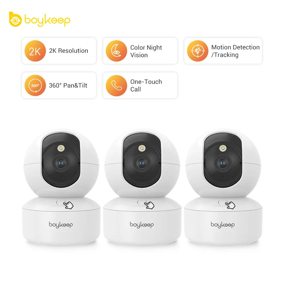 BoyKeep 3MP 5G/2.4GHz WiFi Indoor Home Security IP Smart Baby Monitor Camera Automatic Tracking 24/7 Video Surveillance Camera