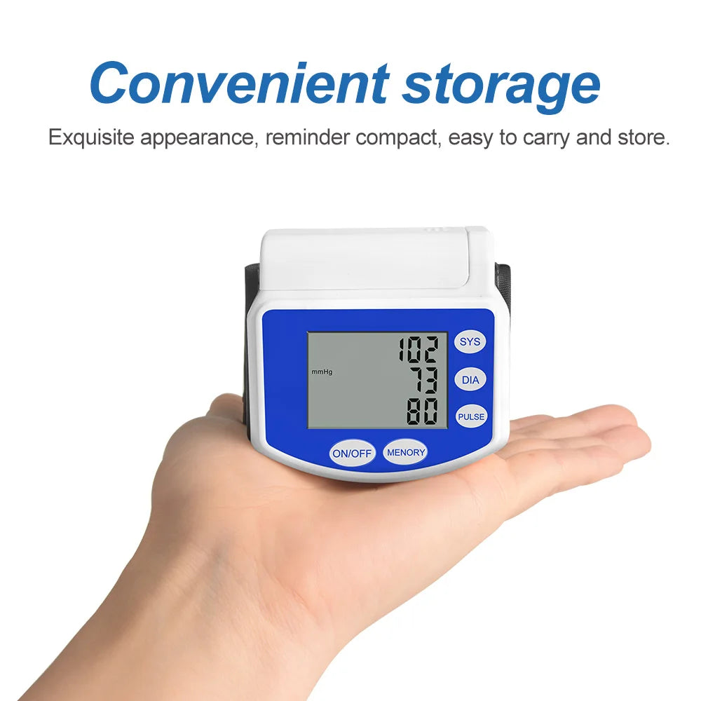 Blood Pressure Monitors for Home Use Rechargeable Wrist Digital BP Machine Cuff with LED Backlit Display, 2 Users with Carrying