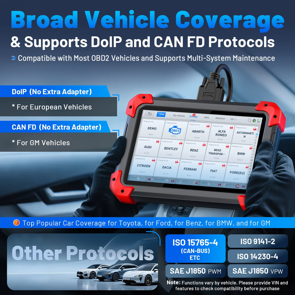 XTOOL D7 V2.0 OBD2 Scanner All System Car Diagnostic Tool Bi-directional Automotive Tool ECU Coding with 39+ Service Function