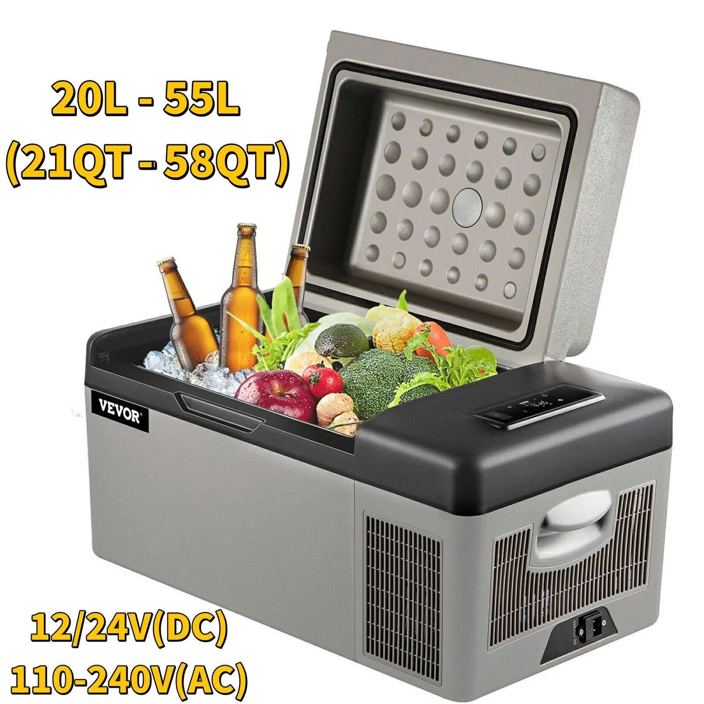 SucceBuy 15L - 55L Car Refrigerator Mini Fridge Freezer Portable Compressor Cooler DC 110-240V Ice Box for Camping RV Travel