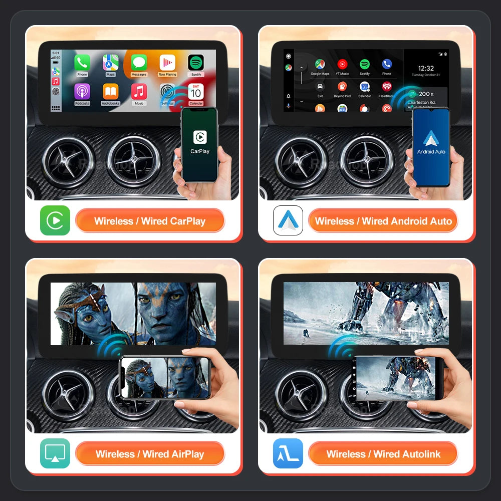 RoadTop Wireless CarPlay Android Auto Car Multimedia Linux Touch Screen for Mercedes Benz A B CLA GLA W176 W246 2013-2015 NTG4.5