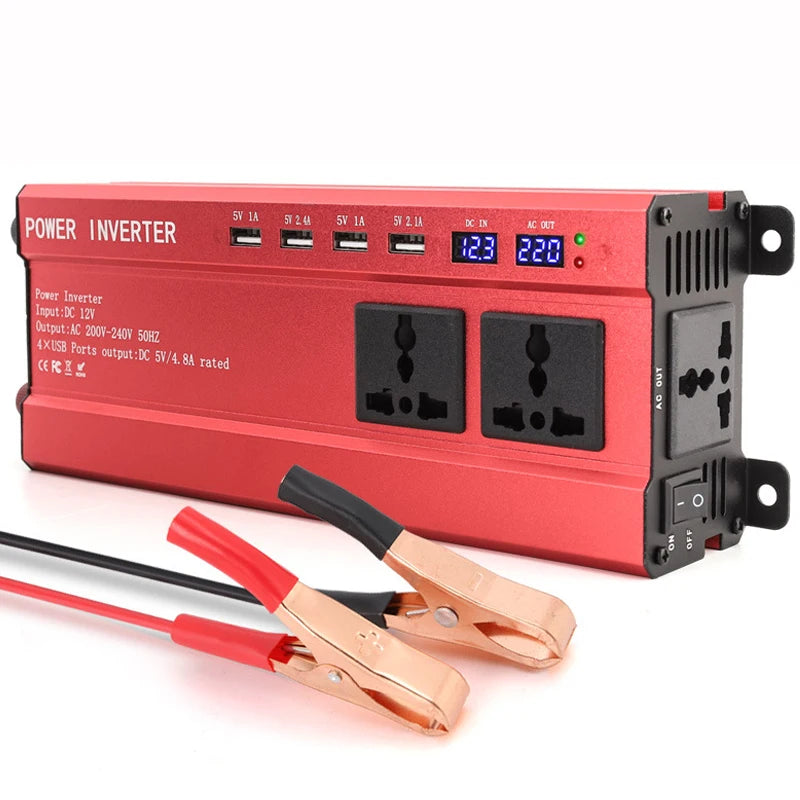 12V/24V DC To AC 220V Power Inverter Car Inverter Voltage Converter 2000W/3000W with USB Car Charger for Auto Home
