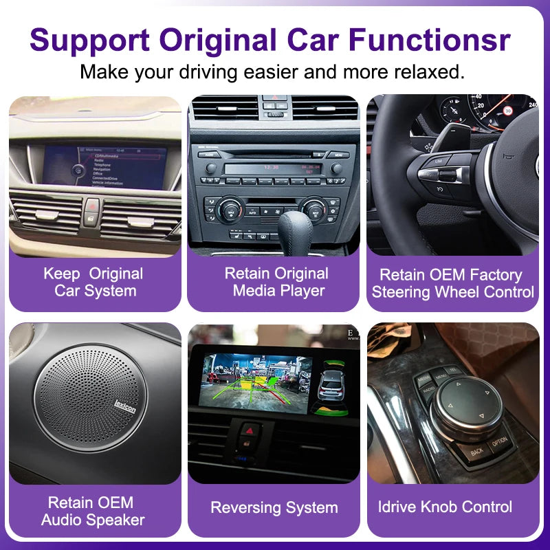 AUTOTOP 8.8" Wireless CarPlay Android Auto Car Multimedia Display for BMW 3 Series E90 E91 E92 E93 5 Series E60 E61 Touch Screen