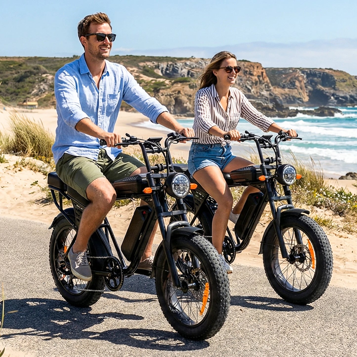 20" Electric Mountain Fat Tire E Bike For Adults, 750W Peak Motor Commuter Ebikes, 48V 15.5AH High Capacity Battery, 37.9 Miles 4Hour Fast Charging, Gears Adults Electric Motorcycles Bicycle