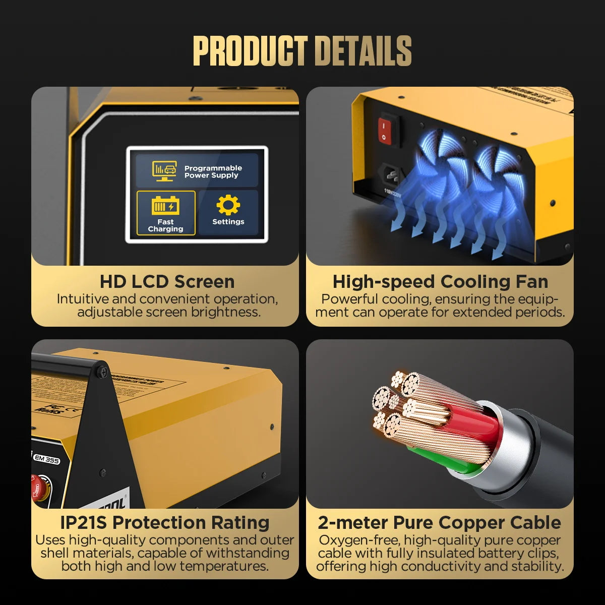 AUTOOL EM355 Auto Reprogramming Tool Car Fast Charging Inverter Programming Power Supply & Charger Regulator Voltage Transformer