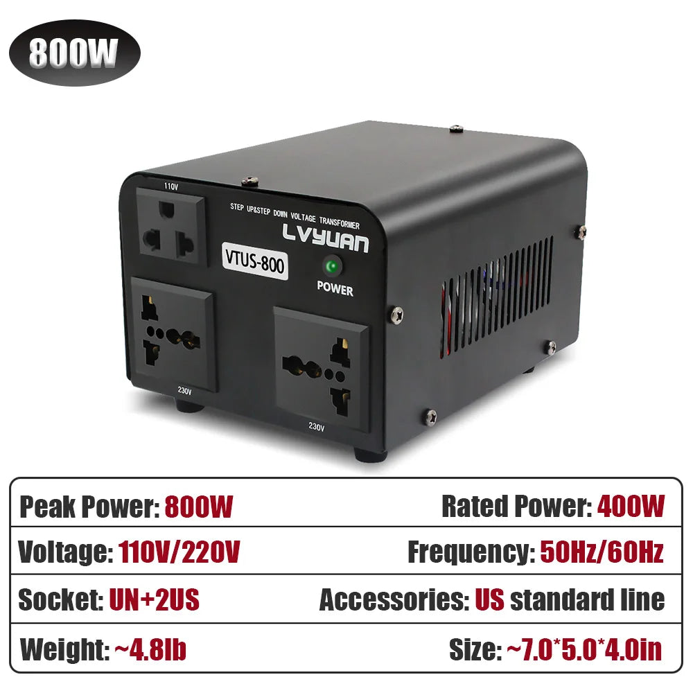 500W-5000W Voltage Converter Step Up & Down 110V to 220V UN/US Socket 50/60Hz Power Transformer For Home Appliance