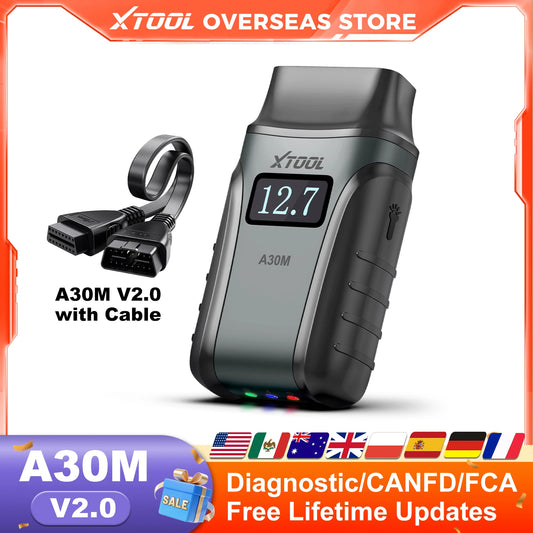 XTOOL A30M V2.0 Kit Full System Diagnostic Tool Bidirectional OBD2 Scanner Auto Scan with 26+Resets FCA CAN Lifetime Free Update