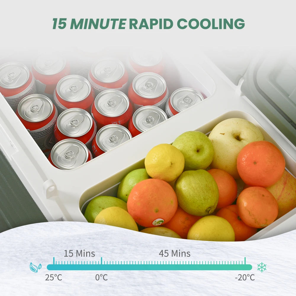 Alpicool NLS 20L 30L 40L Car Refrigerator Mini Fridge Freezer 12V Portable Compressor Cooler 12/24V DC 100-240V AC for Camping