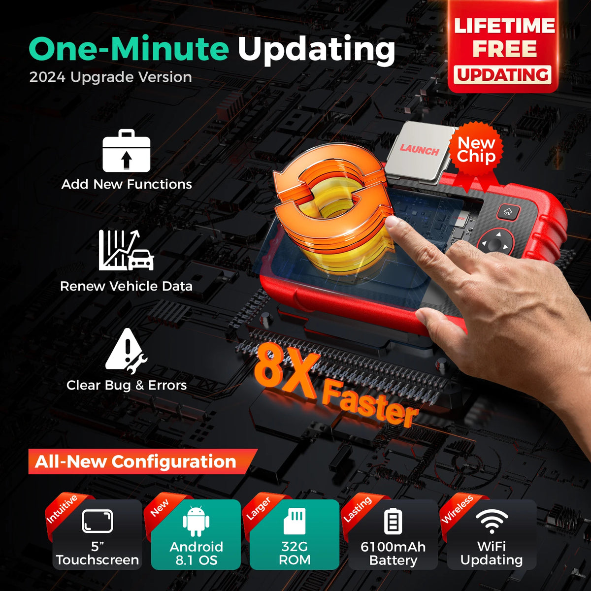 Launch CRP123X V3.0 Car Scanner OBDII Scanner Auto Diagnostic Tools OBD2 Scan Tools Car System Diagnosis Reset Services