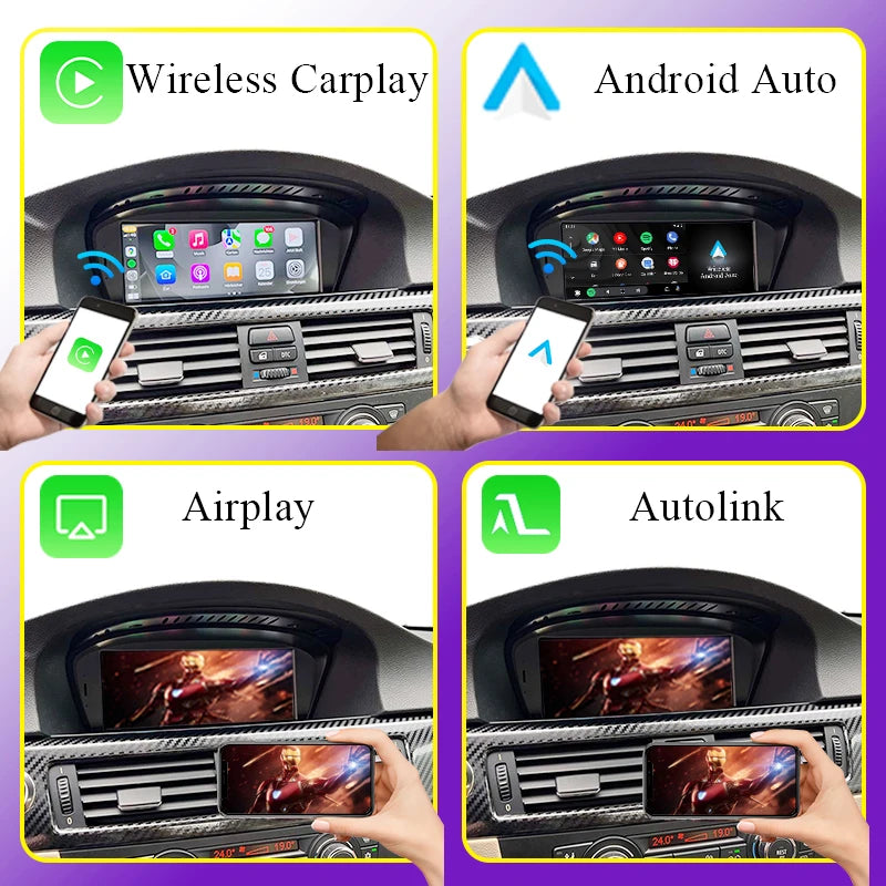 AUTOTOP 8.8" Wireless CarPlay Android Auto Car Multimedia Display for BMW 3 Series E90 E91 E92 E93 5 Series E60 E61 Touch Screen