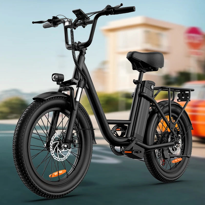1000W 20x3" Fat Tire Electric Bike 48V 13Ah Removable Battery 28MPH 7-Speed Gears Dual Disc Brakes Adult Moped for Off-Road City