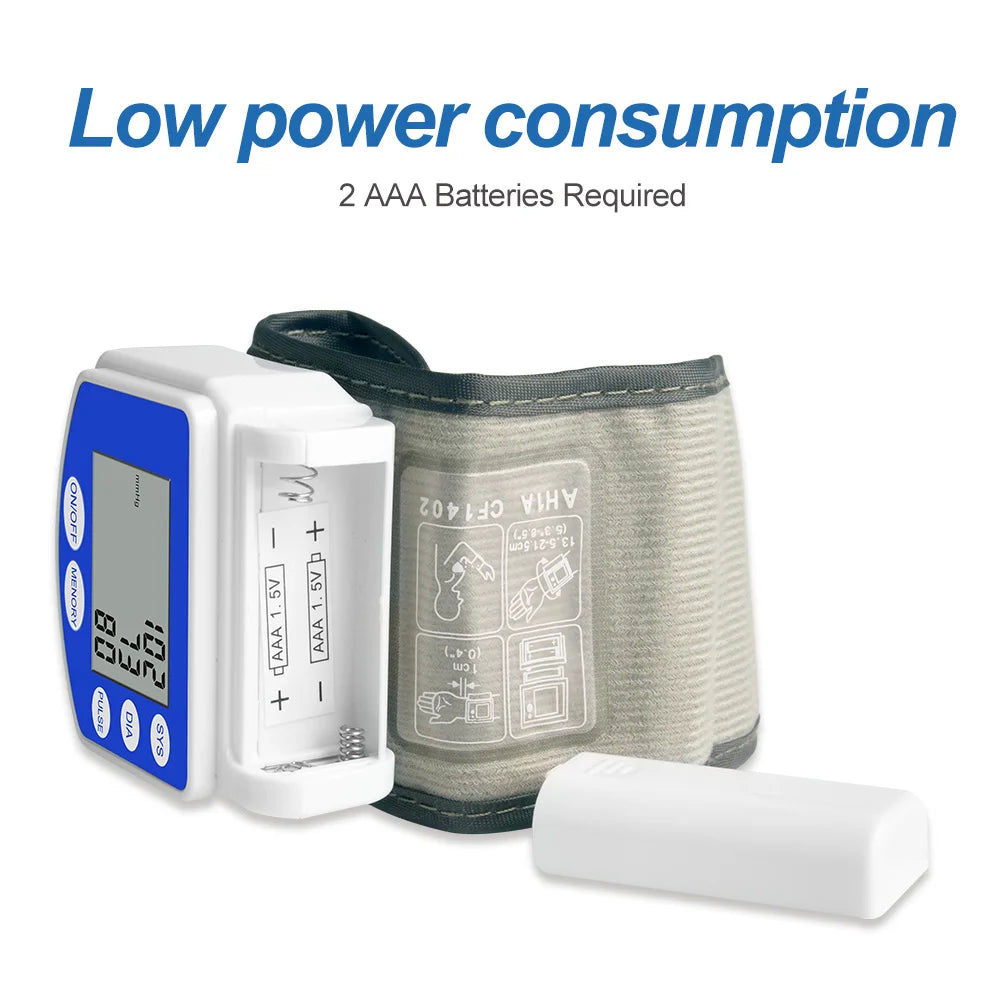 Blood Pressure Monitors for Home Use Rechargeable Wrist Digital BP Machine Cuff with LED Backlit Display, 2 Users with Carrying