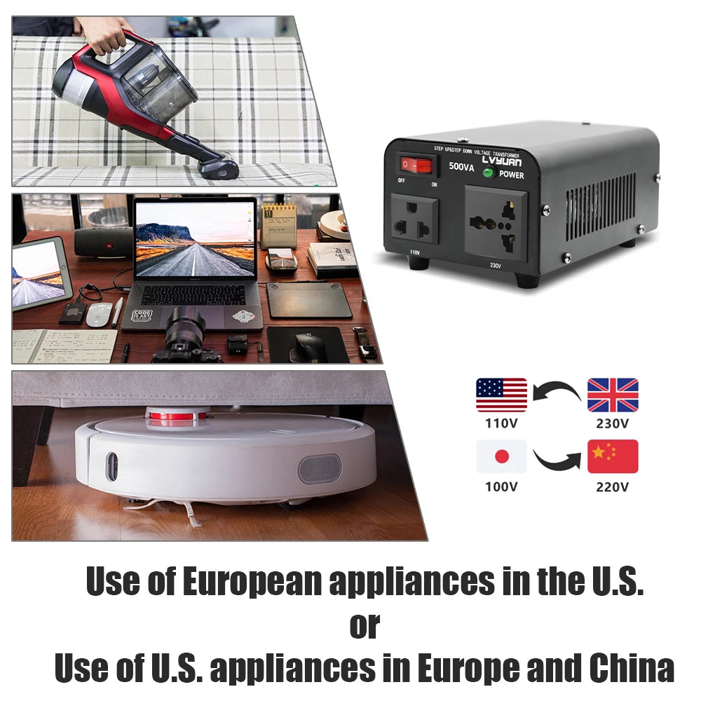 500W-5000W Voltage Converter Step Up & Down 110V to 220V UN/US Socket 50/60Hz Power Transformer For Home Appliance