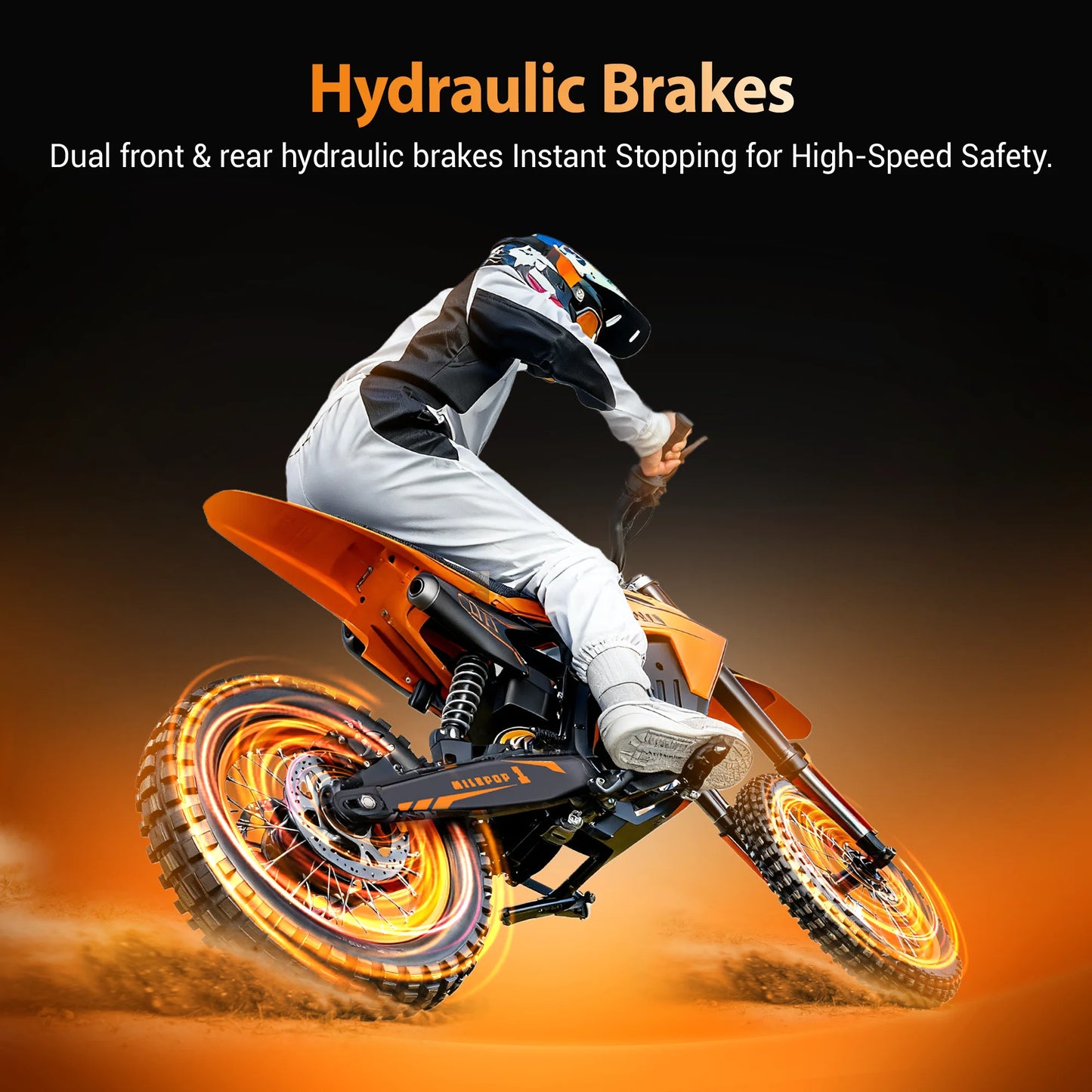 HillMiles MilePop Electric Dirt Bike Teens Adults, 2000W 48V E-Bike with Dual Suspension, Hydraulic Brakes, Off-Road Tires