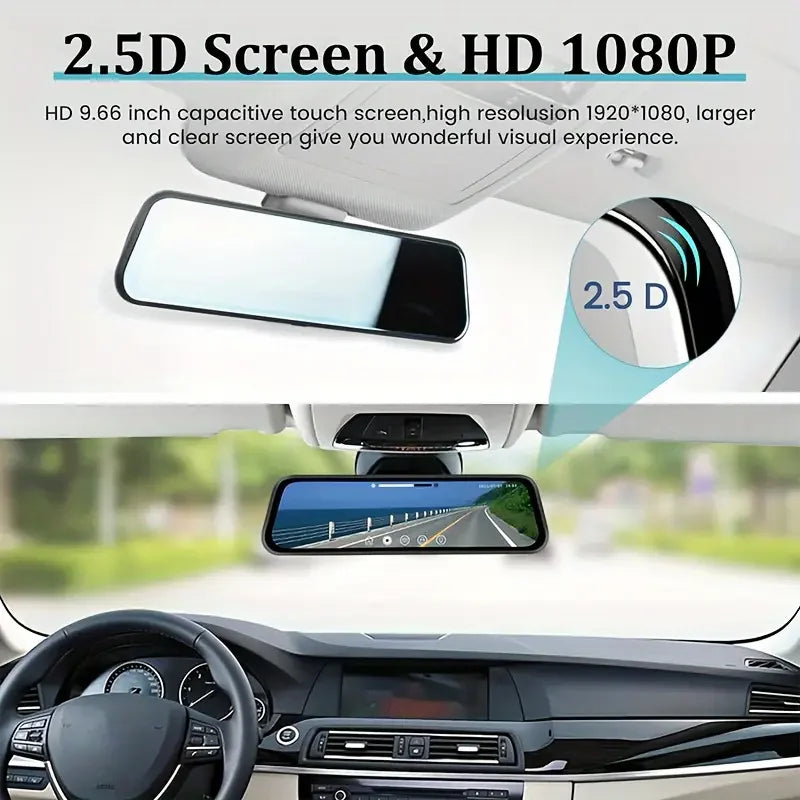 10"IPS Touch Screen Mirror Dash Cam Front and Rear, 4K Dual Recording, AHD Backup Camera, Night Vision, G-Sensor. Limited Time