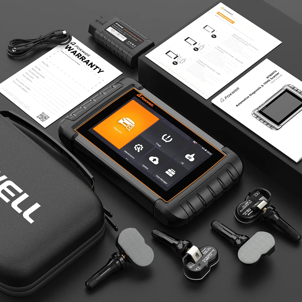 FOXWELL NT809TS TPMS Programming Tool All Systems Diagnostic Bi-Directional Control 30+ Reset OBD2 Bluetooth Automotive Scanner