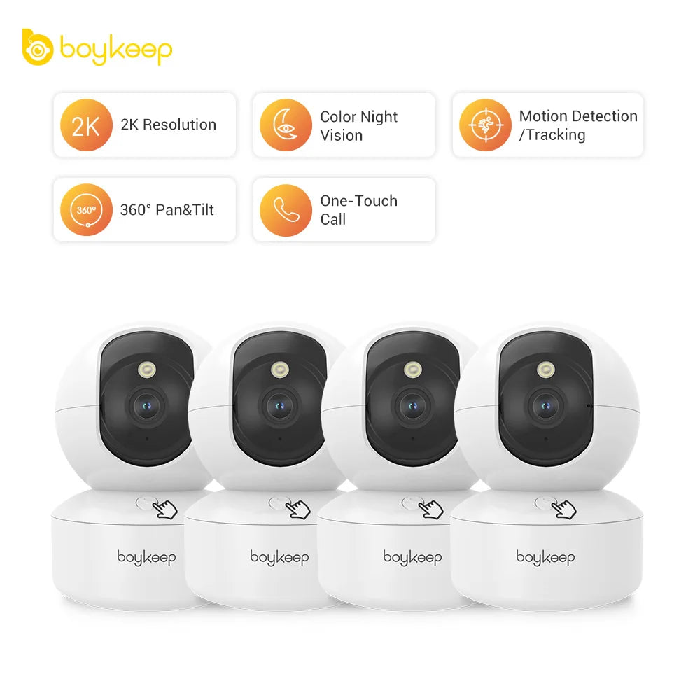 BoyKeep 3MP 5G/2.4GHz WiFi Indoor Home Security IP Smart Baby Monitor Camera Automatic Tracking 24/7 Video Surveillance Camera