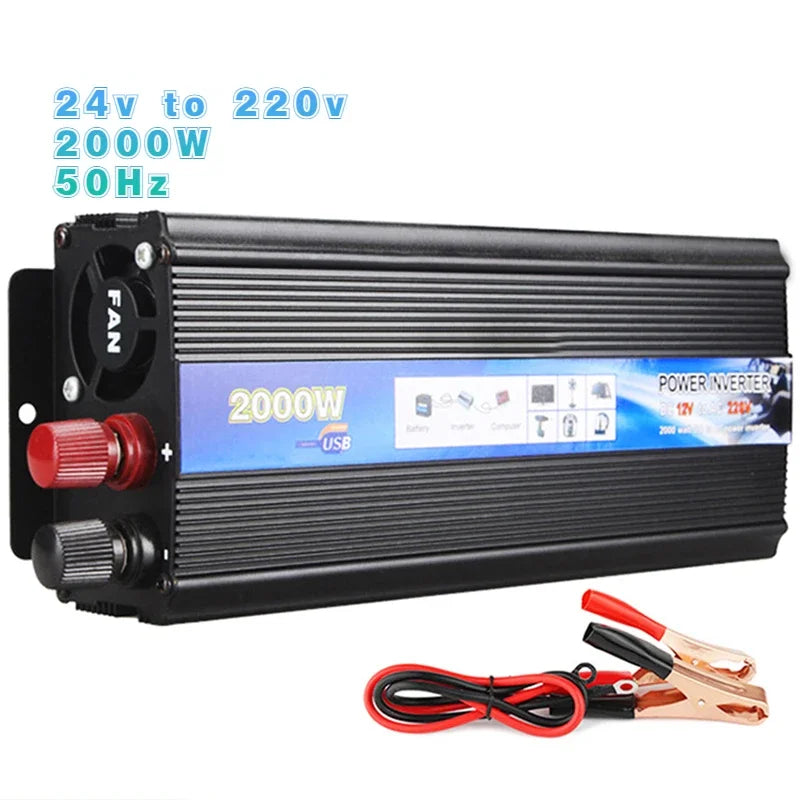 12V/24V DC To AC 220V Power Inverter Car Inverter Voltage Converter 2000W/3000W with USB Car Charger for Auto Home