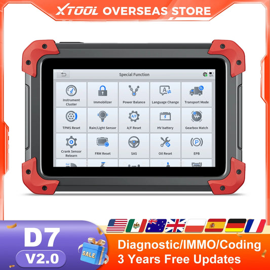 XTOOL D7 V2.0 OBD2 Scanner All System Car Diagnostic Tool Bi-directional Automotive Tool ECU Coding with 39+ Service Function
