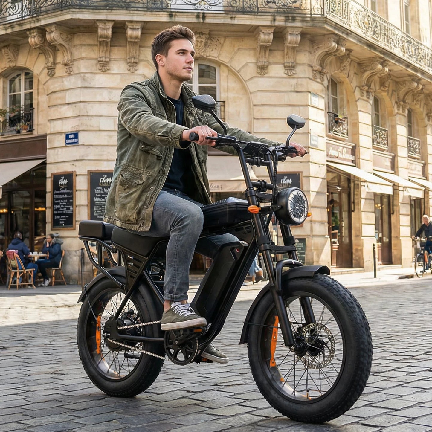 20" Electric Mountain Fat Tire E Bike For Adults, 750W Peak Motor Commuter Ebikes, 48V 15.5AH High Capacity Battery, 37.9 Miles 4Hour Fast Charging, Gears Adults Electric Motorcycles Bicycle