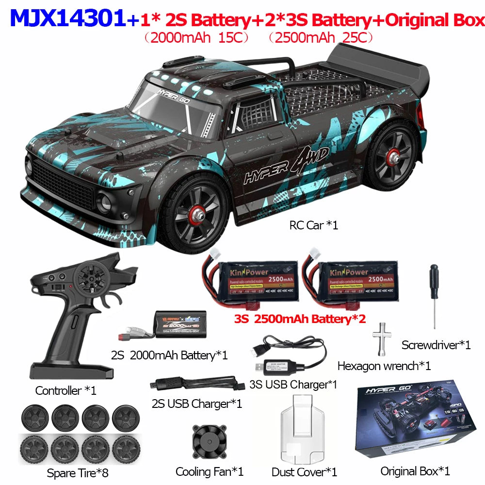 HYPER GO RC MJX 14304 14303 14302 High Speed Drift Car  With Gyroscope - Electric Toy for Kids Volkswagen Racing Gift