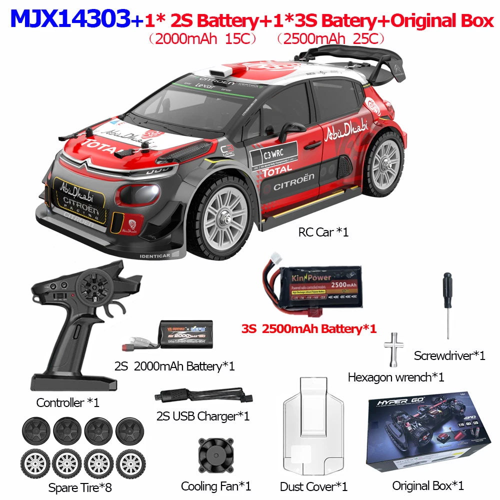 HYPER GO RC MJX 14304 14303 14302 High Speed Drift Car  With Gyroscope - Electric Toy for Kids Volkswagen Racing Gift